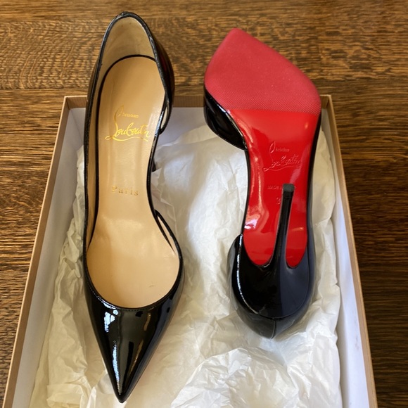 Christian Louboutin Iriza 100 Black Patent Pump Size 36 - Picture 3 of 6
